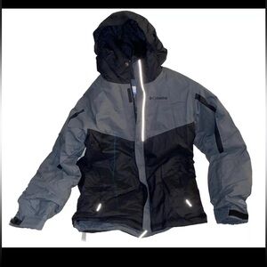 Columbia Waterproof Breathable Omni Tech Youth Boys Hooded Full Zip Jacket 10-12